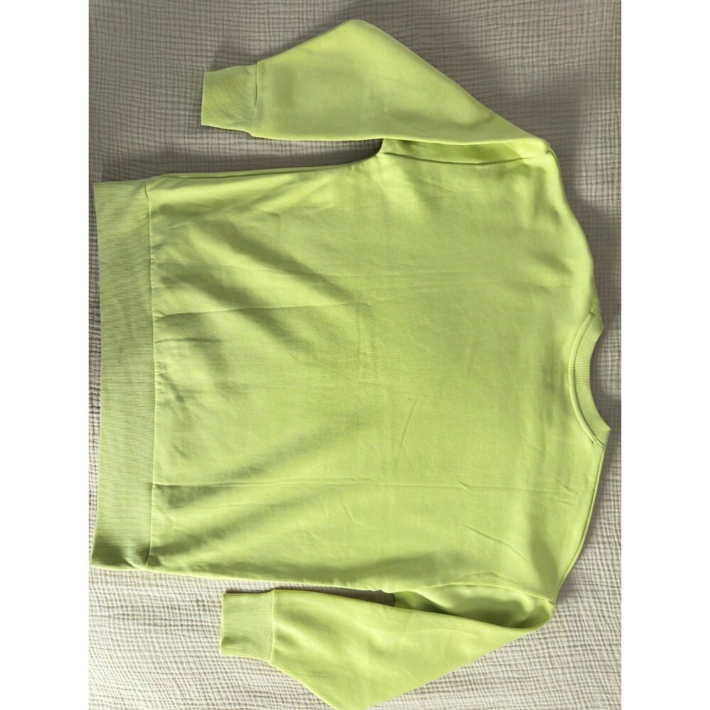 NWT UNDER ARMOR Rival Yellow Green Fleece Crewneck Sweatshirt Womens Size Small - Picture 5 of 5